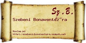 Szebeni Bonaventúra névjegykártya